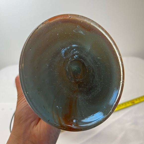 Arklahoma Co Art Glass Vase aka Sooner Ozark White Orange Swirl. VINTAGE 17” - Picture 11 of 11